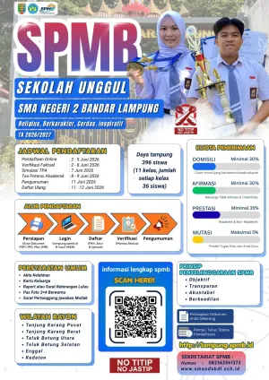 SPMB Jenjang Sekolah Unggul SMA Negeri 2 Bandar Lampung Tahun Ajaran 2026/2027