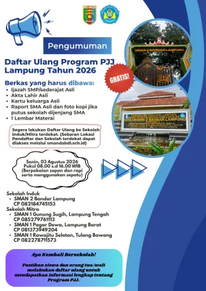 PENETAPAN MURID BARU PROGRAM PENDIDIKAN JARAK JAUH  PROVINSI LAMPUNG TAHUN AJARAN 2026/2027